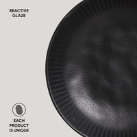 Porto Brasil MATTE BLACK LINHAS SOUP PLATE STONEWARE dia. 8.86"  SKU: '136173901