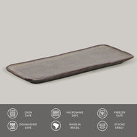 Porto Brasil TOURMALINE RECTANGULAR PR MEDIUM ORGANIC STONEWARE dia. 12.99x5.12"  SKU: '14014108901