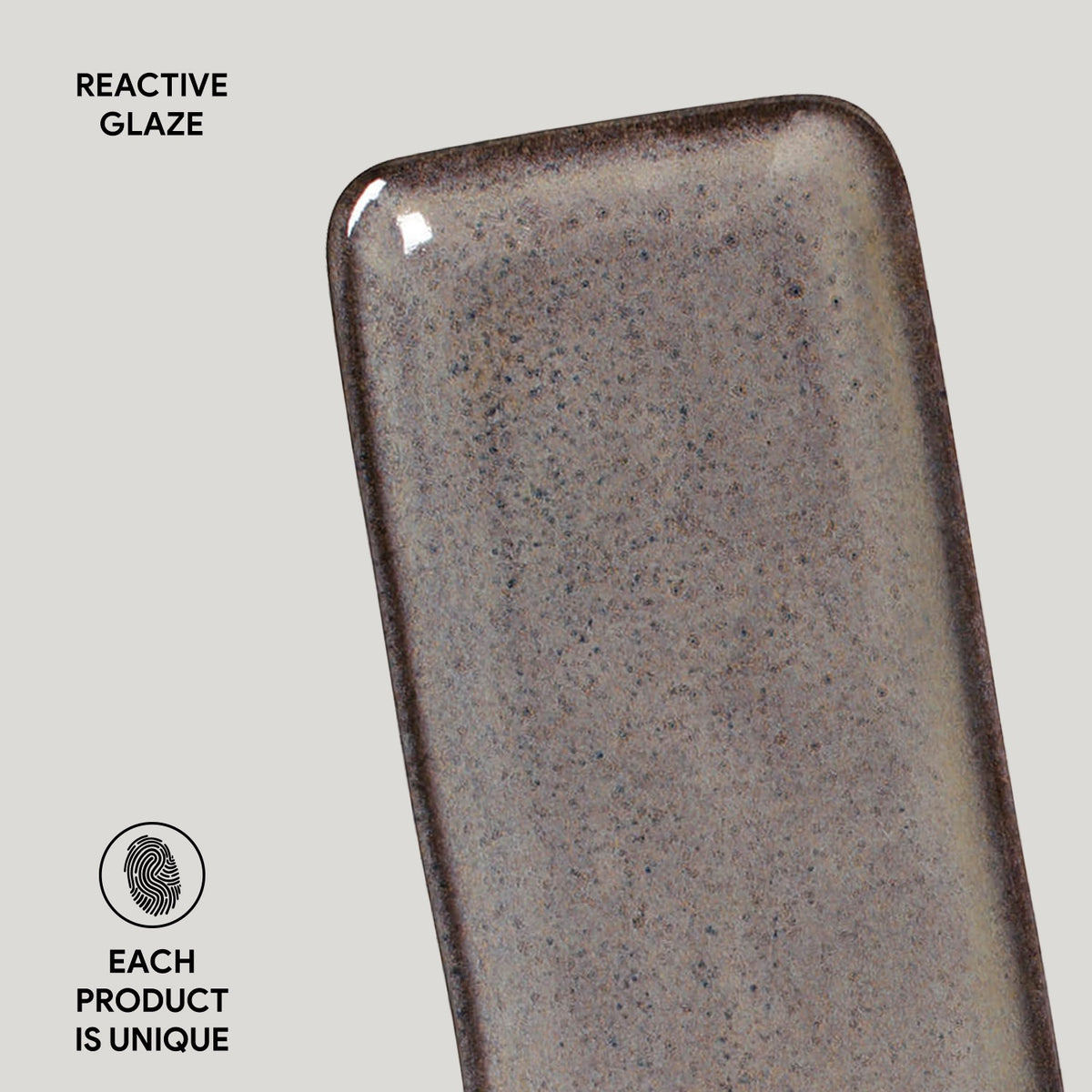 Porto Brasil TOURMALINE RECTANGULAR PR MEDIUM ORGANIC STONEWARE dia. 12.99x5.12"  SKU: '14014108901