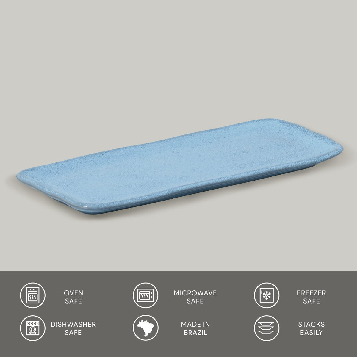 Porto Brasil BREEZE RECTANGULAR PR MEDIUM ORGANIC STONEWARE dia. 12.99x5.12"  SKU: '14014109001