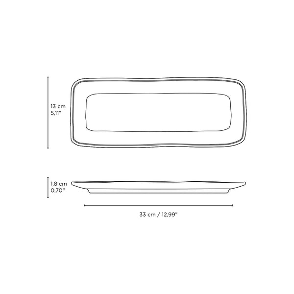 Porto Brasil LITCHI RECTANGULAR PR MEDIUM ORGANIC STONEWARE dia. 12.99x5.12"  SKU: '14014109201
