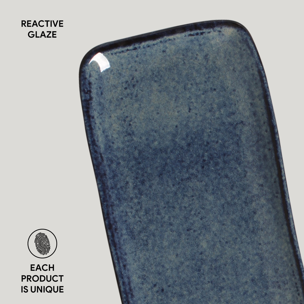 Porto Brasil DENIM RECTANGULAR PR MEDIUM ORGANIC STONEWARE dia. 12.99x5.12"  SKU: '14014113001