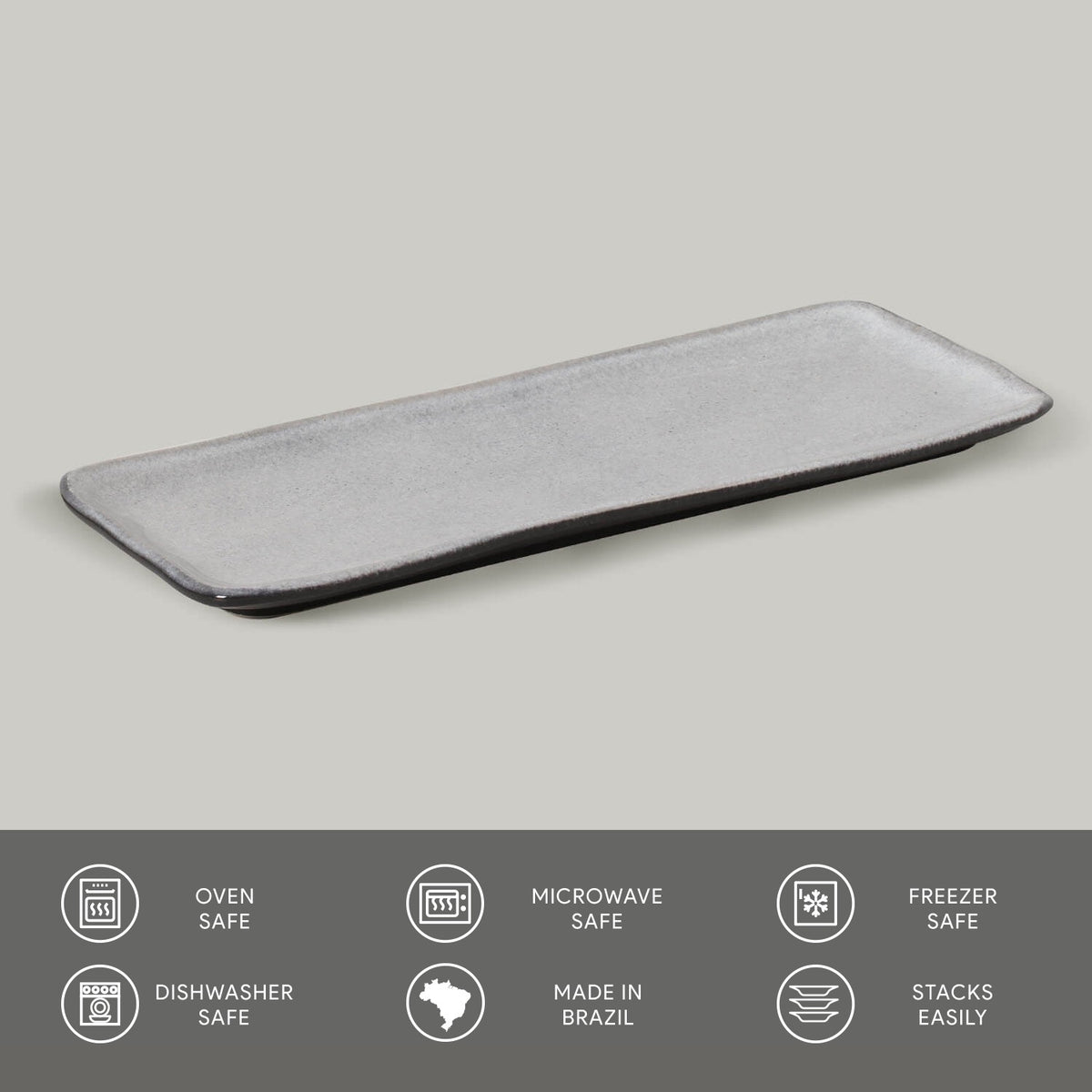 Porto Brasil DUST RECTANGULAR PR MEDIUM ORGANIC STONEWARE dia. 12.99x5.12"  SKU: '14014115801