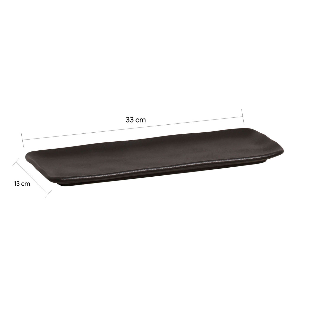 Porto Brasil MATTE BLACK RECTANGULAR PR MEDIUM ORGANIC STONEWARE dia. 12.99x5.12"  SKU: '1401473901