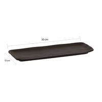Porto Brasil MATTE BLACK RECTANGULAR PR MEDIUM ORGANIC STONEWARE dia. 12.99x5.12"  SKU: '1401473901