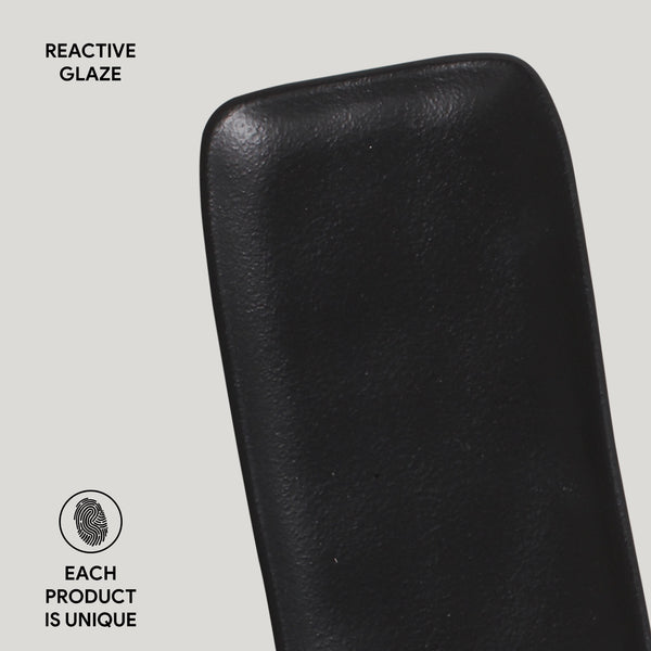 Porto Brasil MATTE BLACK RECTANGULAR PR MEDIUM ORGANIC STONEWARE dia. 12.99x5.12"  SKU: '1401473901