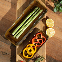 Porto Brasil AMBER RECTANGULAR PR MEDIUM ORGANIC STONEWARE dia. 12.99x5.12"  SKU: '1401477101