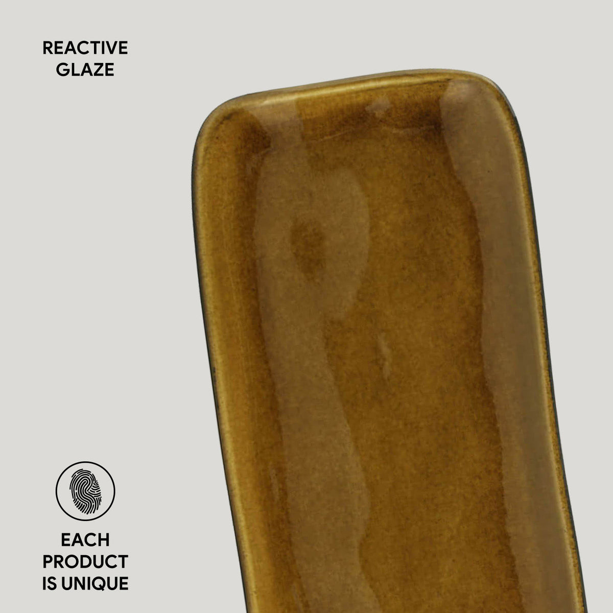 Porto Brasil AMBER RECTANGULAR PR MEDIUM ORGANIC STONEWARE dia. 12.99x5.12"  SKU: '1401477101