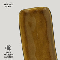 Porto Brasil AMBER RECTANGULAR PR MEDIUM ORGANIC STONEWARE dia. 12.99x5.12"  SKU: '1401477101