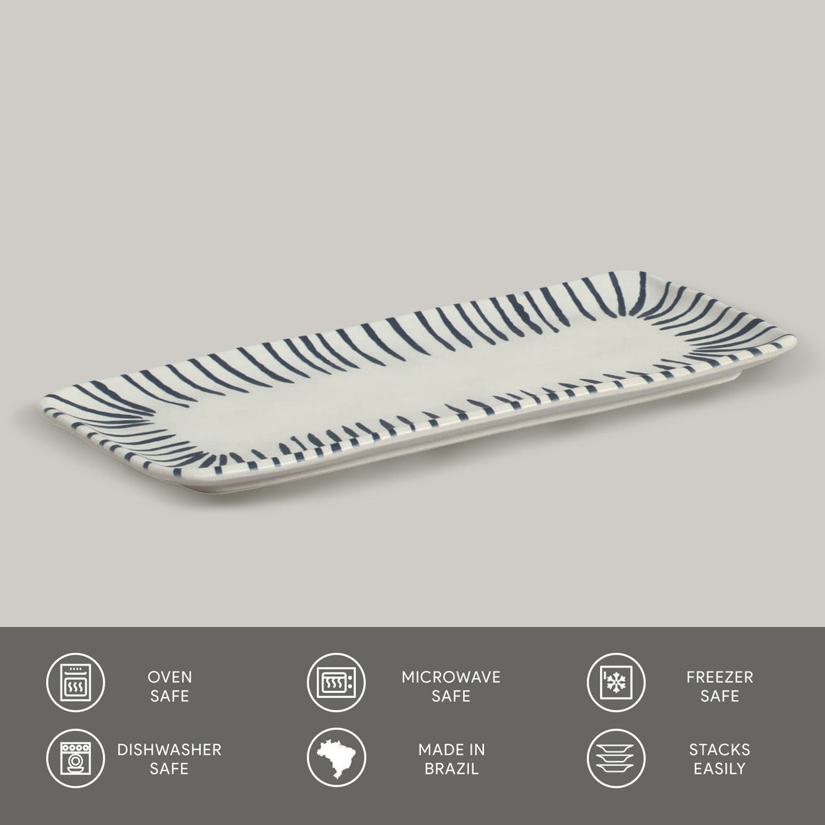 Porto Brasil ELEMENTO RECTANGULAR PR MEDIUM ORGANIC STONEWARE dia. 12.99x5.12"  SKU: '1401493101