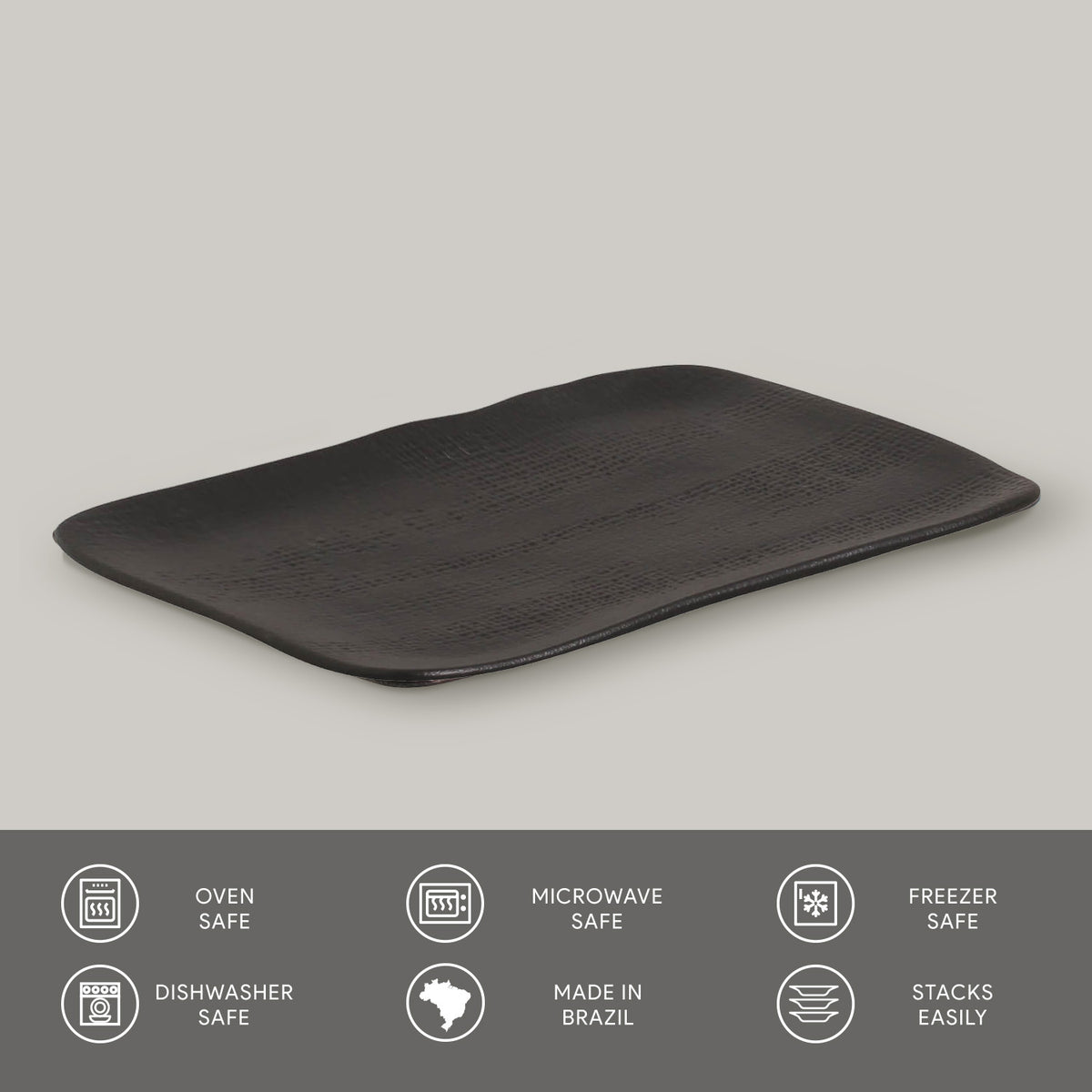 Porto Brasil MATTE BLACK RECTANGULAR PR MEDIUM JUTA dia. 10.63x6.3"  SKU: '1406473901