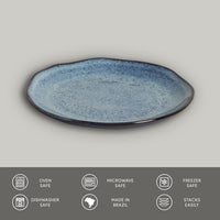 Porto Brasil DENIM DESSERT PLATE ORGANIC STONEWARE dia. 7.68"  SKU: '1414113001