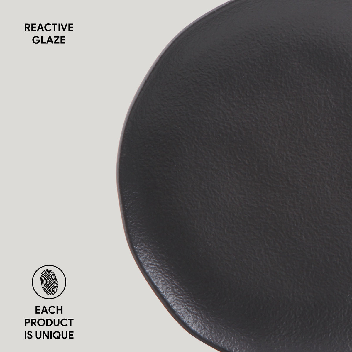 Porto Brasil MATTE BLACK DESSERT PLATE ORGANIC STONEWARE dia. 7.68"  SKU: '141473901