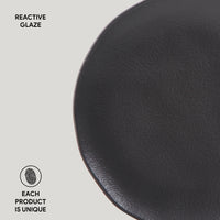 Porto Brasil MATTE BLACK DESSERT PLATE ORGANIC STONEWARE dia. 7.68"  SKU: '141473901
