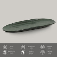 Porto Brasil GREENERY SHALLOW OVAL PR LARGE ORGANIC STONEWARE dia. 14.17x5.12"  SKU: '14214106501