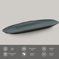 Porto Brasil OCEANO SHALLOW OVAL PR LARGE ORGANIC STONEWARE dia. 14.17x5.12"  SKU: '14214106701