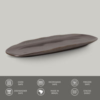 Porto Brasil METALLICA SHALLOW OVAL PR LARGE ORGANIC STONEWARE dia. 14.17x5.12"  SKU: '14214109301