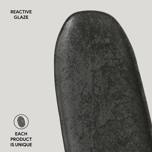 Porto Brasil CHROMIUM SHALLOW OVAL PR LARGE ORGANIC STONEWARE dia. 14.17x5.12"  SKU: '14214115901