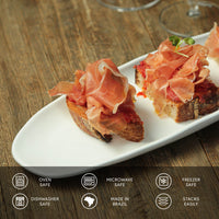 Porto Brasil NEW WHITE SHALLOW OVAL PR LARGE ORGANIC STONEWARE dia. 14.17x5.12"  SKU: '14214119801