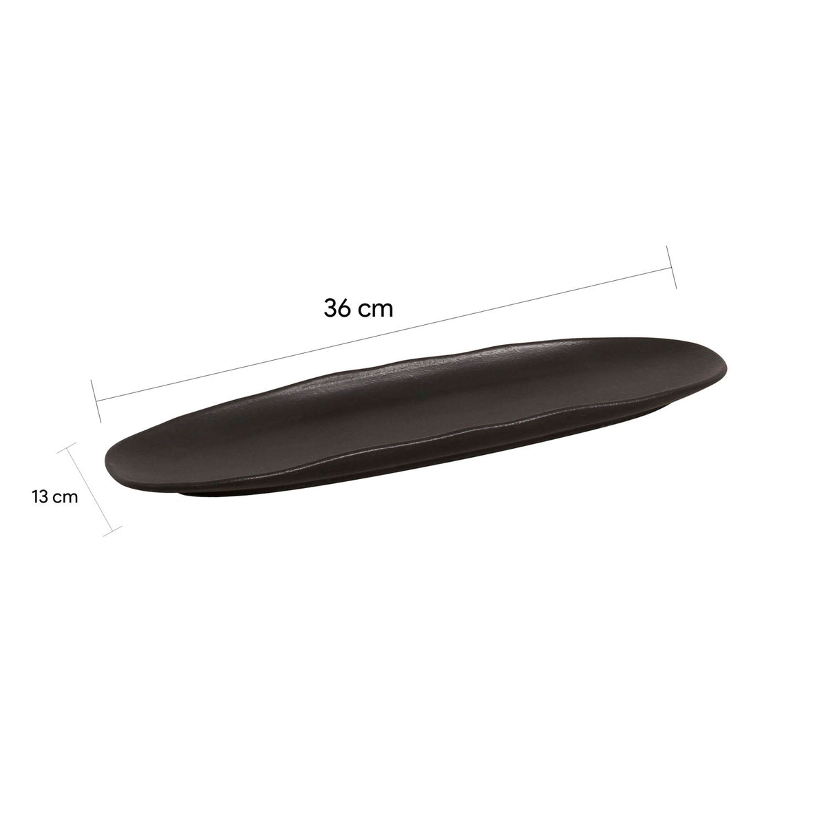 Porto Brasil MATTE BLACK SHALLOW OVAL PR LARGE ORGANIC STONEWARE dia. 14.17x5.12"  SKU: '1421473901