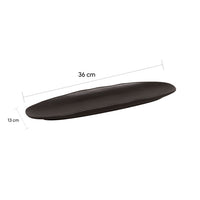 Porto Brasil MATTE BLACK SHALLOW OVAL PR LARGE ORGANIC STONEWARE dia. 14.17x5.12"  SKU: '1421473901