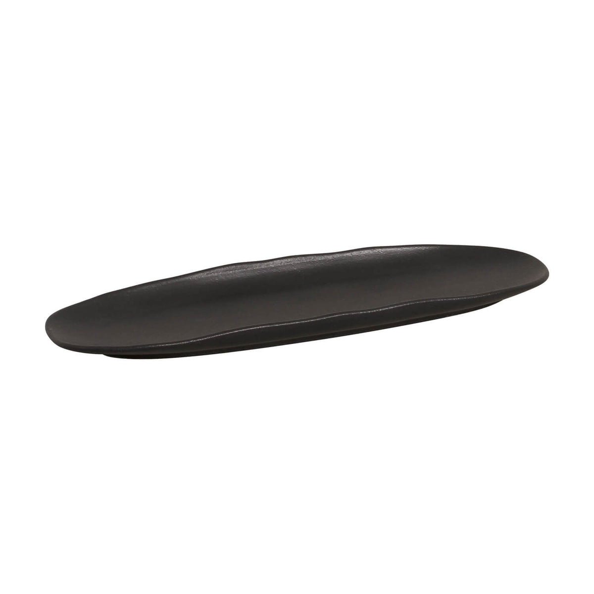 Porto Brasil MATTE BLACK SHALLOW OVAL PR LARGE ORGANIC STONEWARE dia. 14.17x5.12"  SKU: '1421473901
