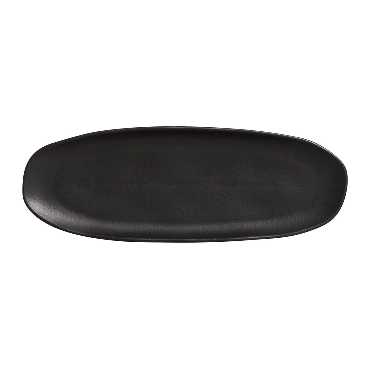 Porto Brasil MATTE BLACK SHALLOW OVAL PR LARGE ORGANIC STONEWARE dia. 14.17x5.12"  SKU: '1421473901