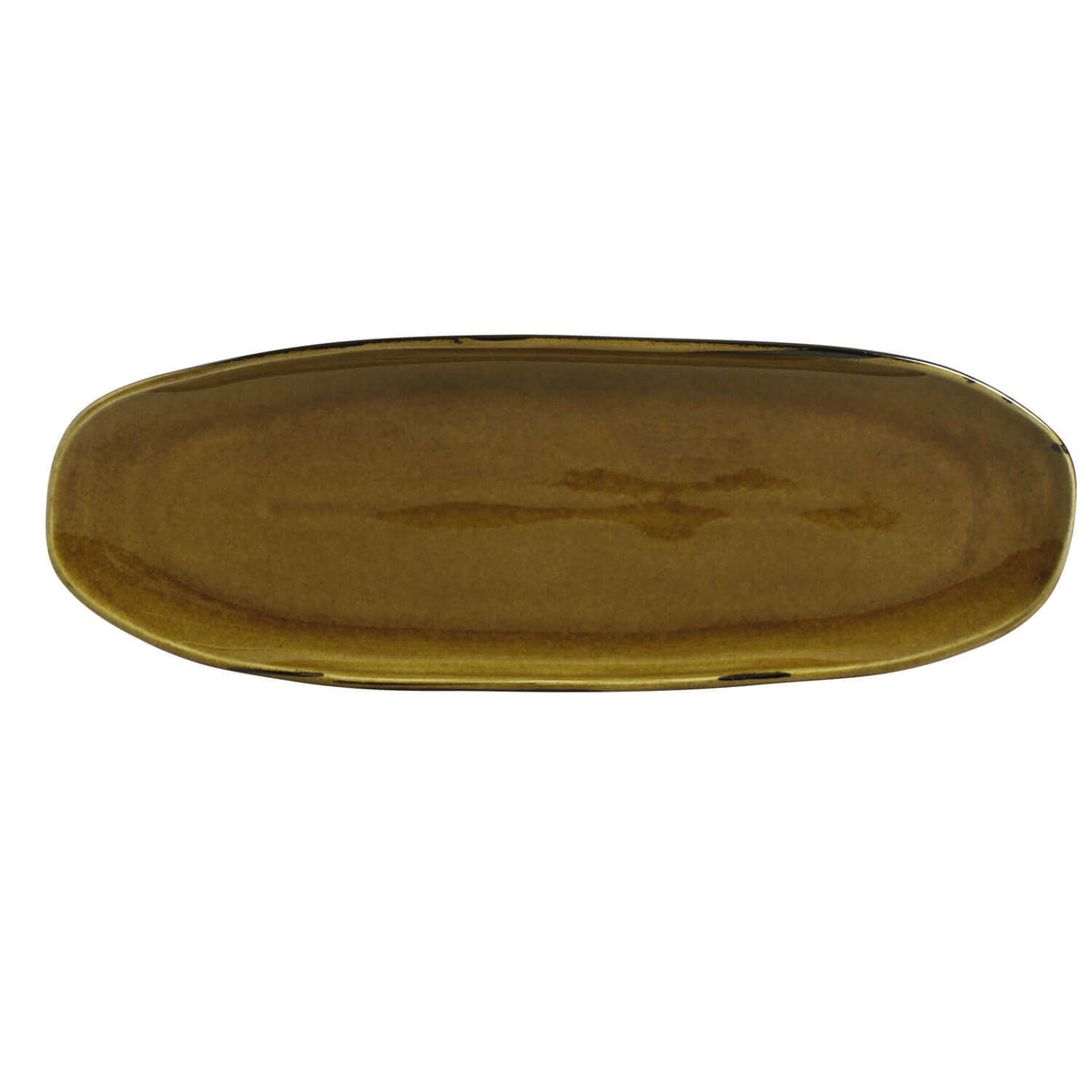 Porto Brasil AMBER SHALLOW OVAL PR LARGE ORGANIC STONEWARE dia. 14.17x5.12"  SKU: '1421477101