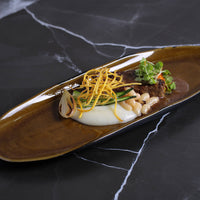 Porto Brasil AMBER SHALLOW OVAL PR LARGE ORGANIC STONEWARE dia. 14.17x5.12"  SKU: '1421477101