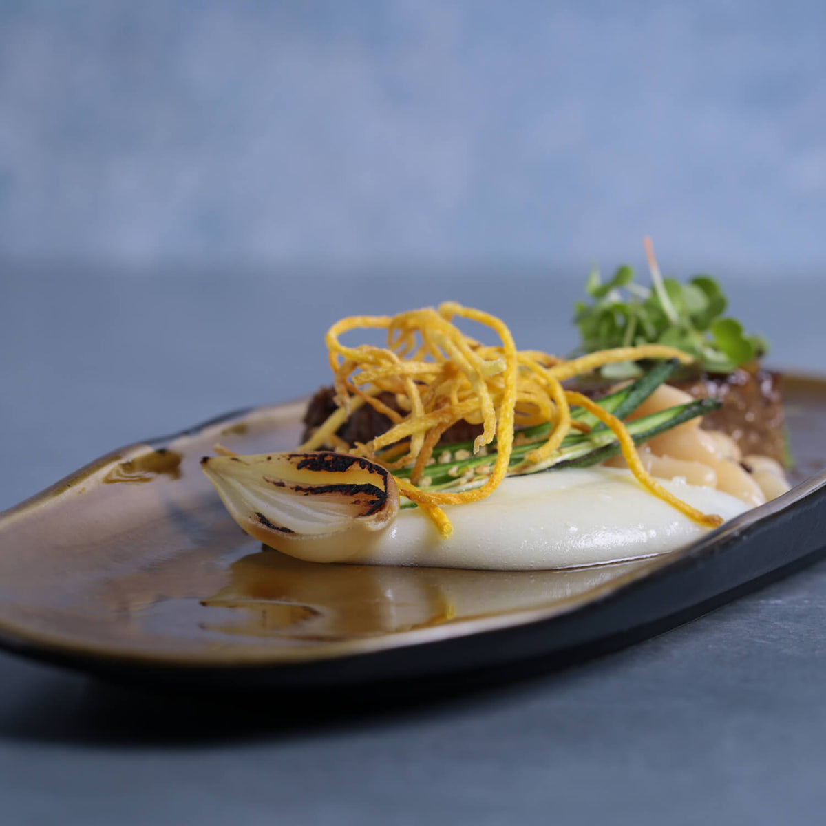 Porto Brasil AMBER SHALLOW OVAL PR LARGE ORGANIC STONEWARE dia. 14.17x5.12"  SKU: '1421477101