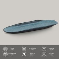 Porto Brasil NIGHT SKY SHALLOW OVAL PR LARGE ORGANIC STONEWARE dia. 14.17x5.12"  SKU: '1421477201