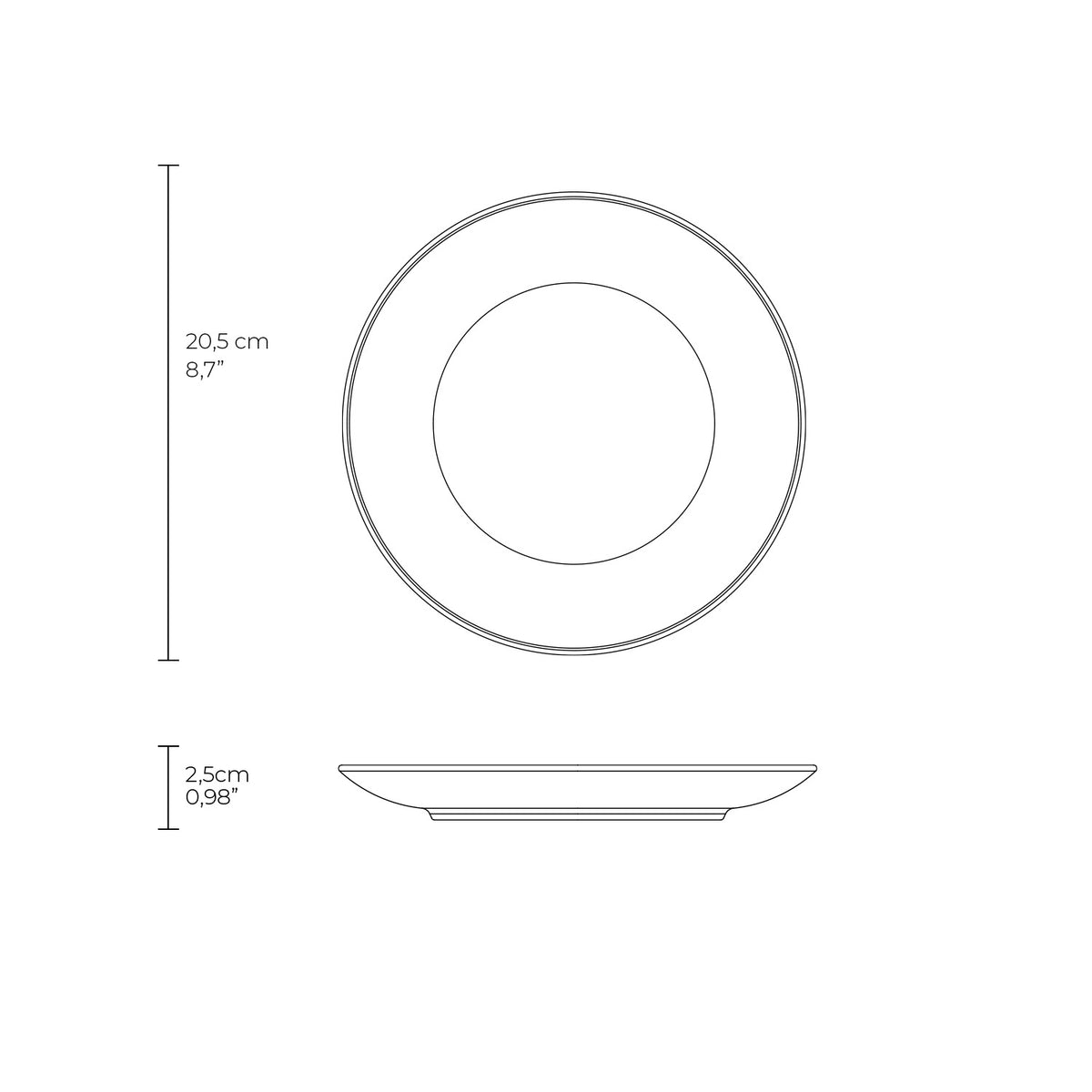 Porto Brasil AURORA DESSERT PLATE COUP dia. 7.63"  SKU: '1426119901