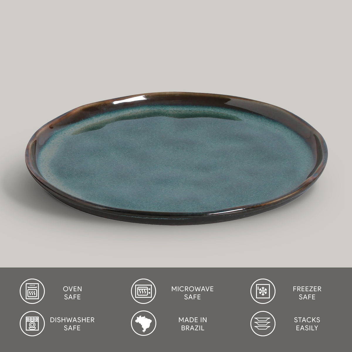 Porto Brasil OCEANO DESSERT PLATE BIO STONEWARE dia. 8.46"  SKU: '1431106701