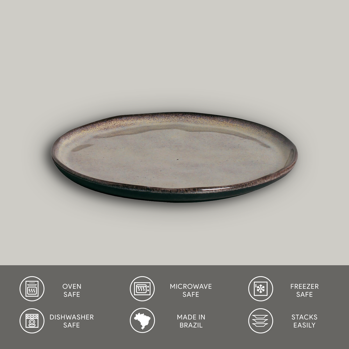 Porto Brasil TOURMALINE DESSERT PLATE BIO STONEWARE dia. 8.46"  SKU: '1431108901