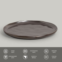 Porto Brasil METALLICA DESSERT PLATE BIO STONEWARE dia. 8.46"  SKU: '1431109301