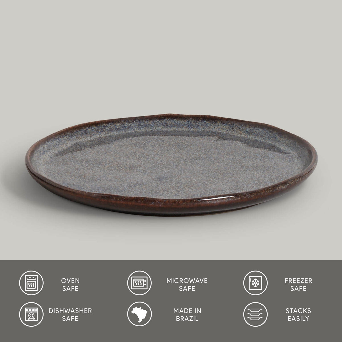 Porto Brasil TITANIUM DESSERT PLATE BIO STONEWARE dia. 8.46"  SKU: '1431109401