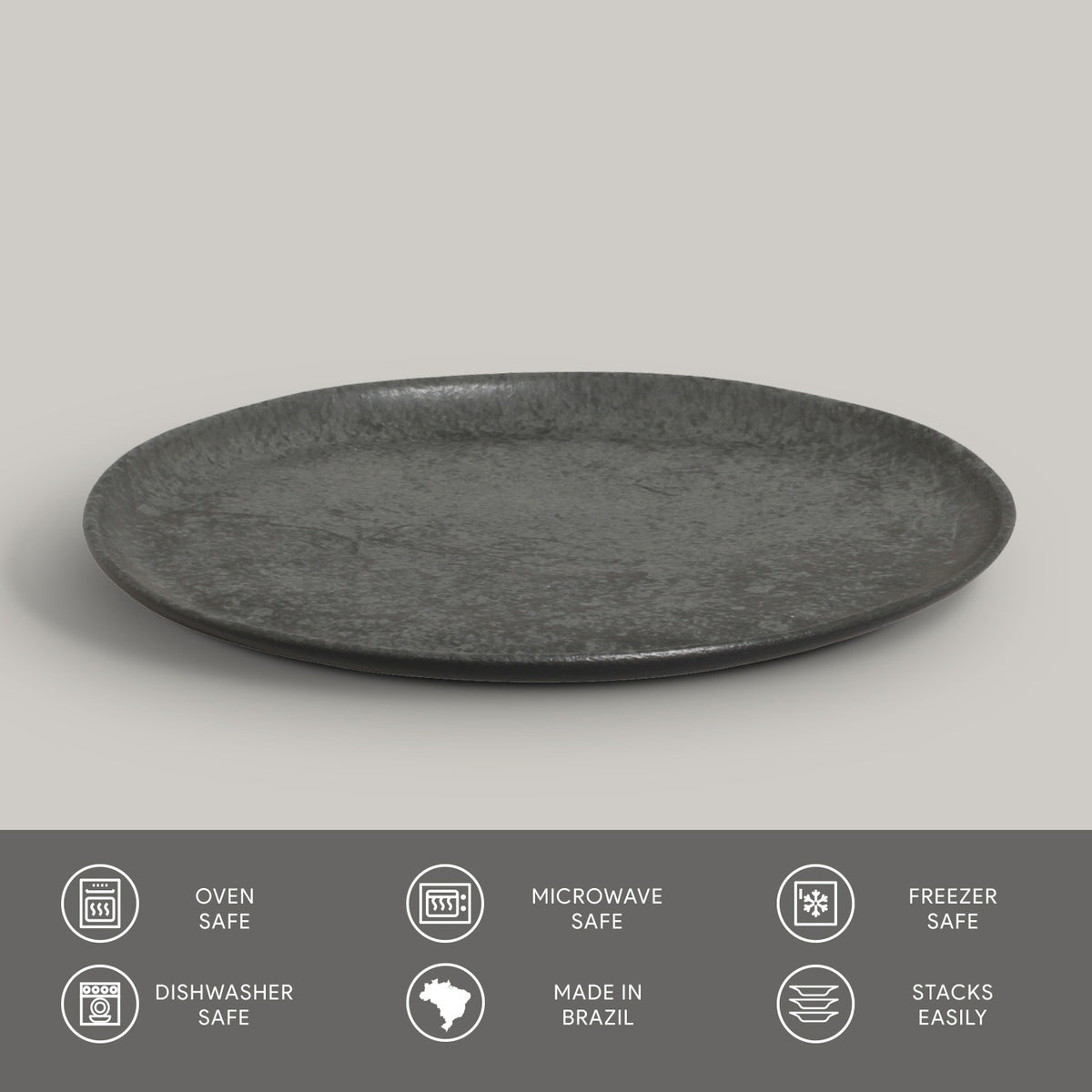 Porto Brasil CHROMIUM DESSERT PLATE BIO STONEWARE dia. 7.68"  SKU: '1431115901