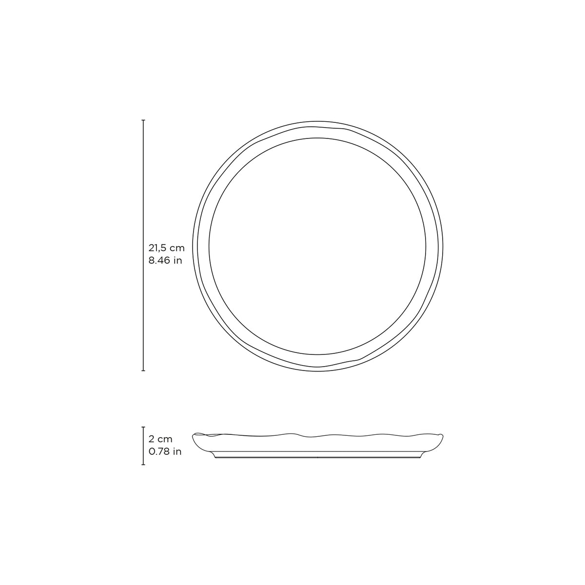 Porto Brasil CHROMIUM DESSERT PLATE BIO STONEWARE dia. 7.68"  SKU: '1431115901