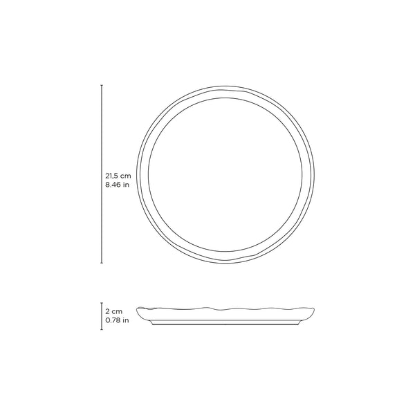 Porto Brasil CHROMIUM DESSERT PLATE BIO STONEWARE dia. 7.68"  SKU: '1431115901