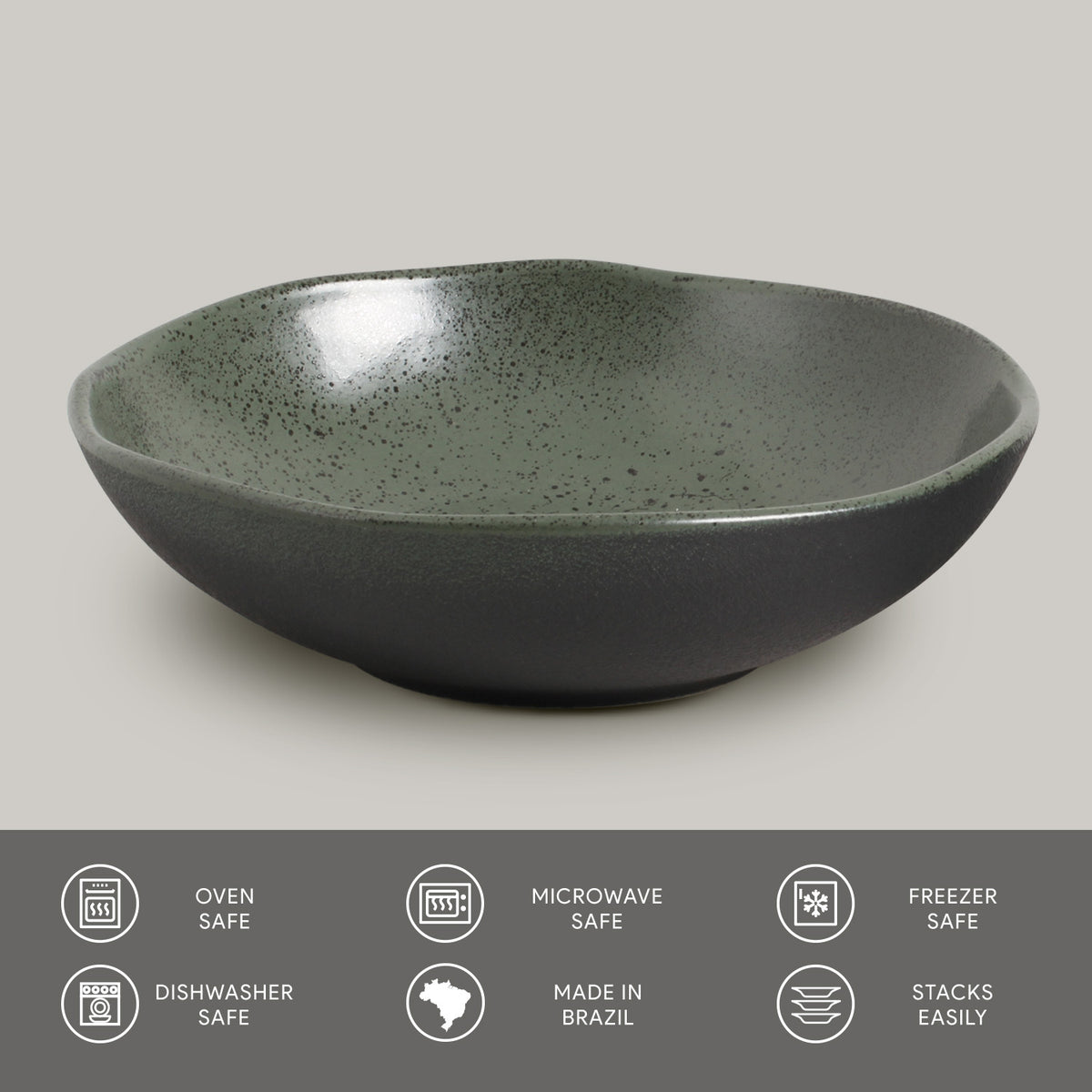 Porto Brasil GREENERY BOWL ORGANIC STONEWARE dia. 6.9x2.2"  SKU: '14314106501