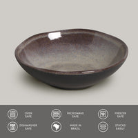 Porto Brasil TOURMALINE BOWL ORGANIC STONEWARE dia. 6.9x2.2"  SKU: '14314108901