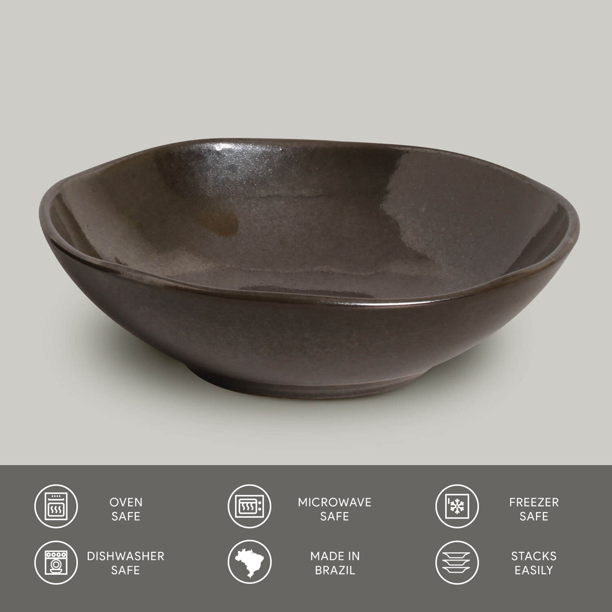 Porto Brasil METALLICA BOWL ORGANIC STONEWARE dia. 6.9x2.2"  SKU: '14314109301