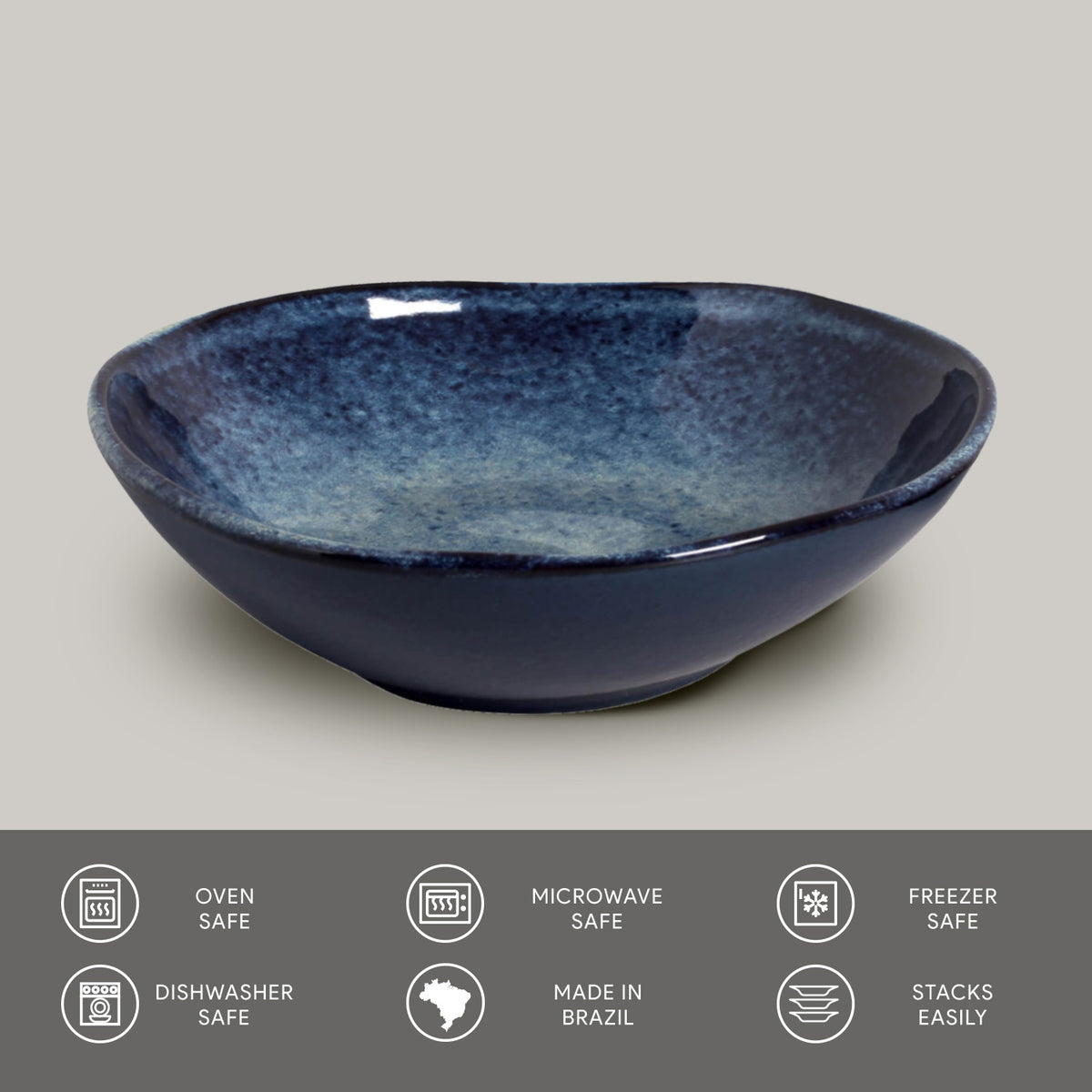 Porto Brasil DENIM BOWL ORGANIC STONEWARE dia. 6.9x2.2"  SKU: '14314113001