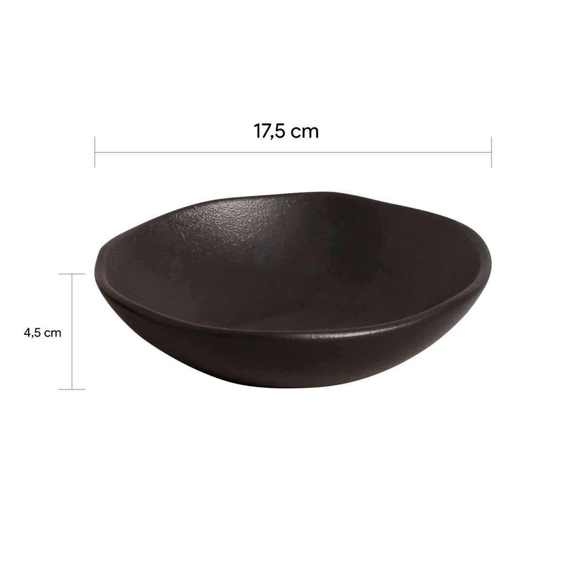 Porto Brasil MATTE BLACK BOWL ORGANIC STONEWARE dia. 6.9x2.2"  SKU: '1431473901