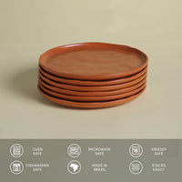 Porto Brasil TERRACOTTA DESSERT PLATE BIO STONEWARE dia. 8.46"  SKU: '143195701