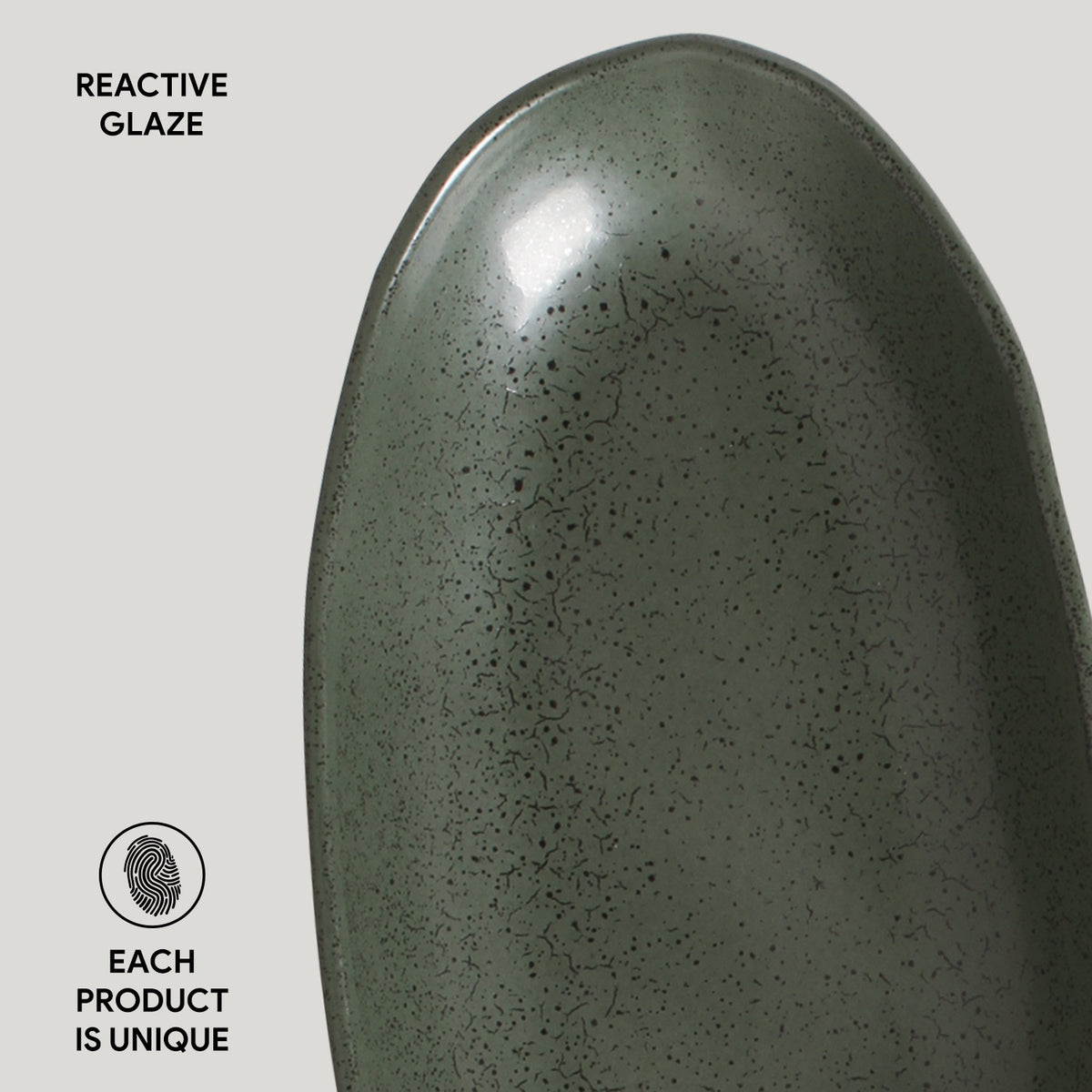 Porto Brasil GREENERY DEEP OVAL PR LARGE ORGANIC STONEWARE dia. 12.6x6.3"  SKU: '14414106501