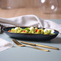 Porto Brasil OCEANO DEEP OVAL PR LARGE ORGANIC STONEWARE dia. 12.6x6.3"  SKU: '14414106701