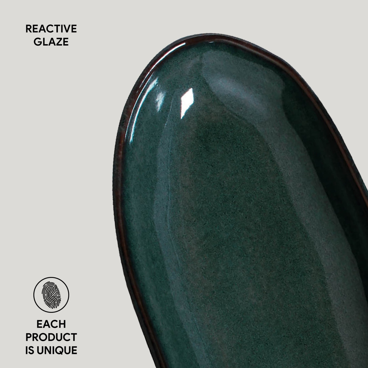 Porto Brasil OCEANO DEEP OVAL PR LARGE ORGANIC STONEWARE dia. 12.6x6.3"  SKU: '14414106701