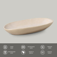 Porto Brasil LATTE DEEP OVAL PR LARGE ORGANIC STONEWARE dia. 12.6x6.3"  SKU: '14414108501