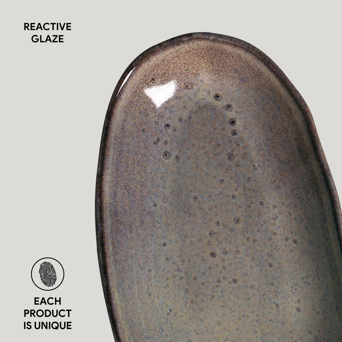 Porto Brasil TOURMALINE DEEP OVAL PR LARGE ORGANIC STONEWARE dia. 12.6x6.3"  SKU: '14414108901